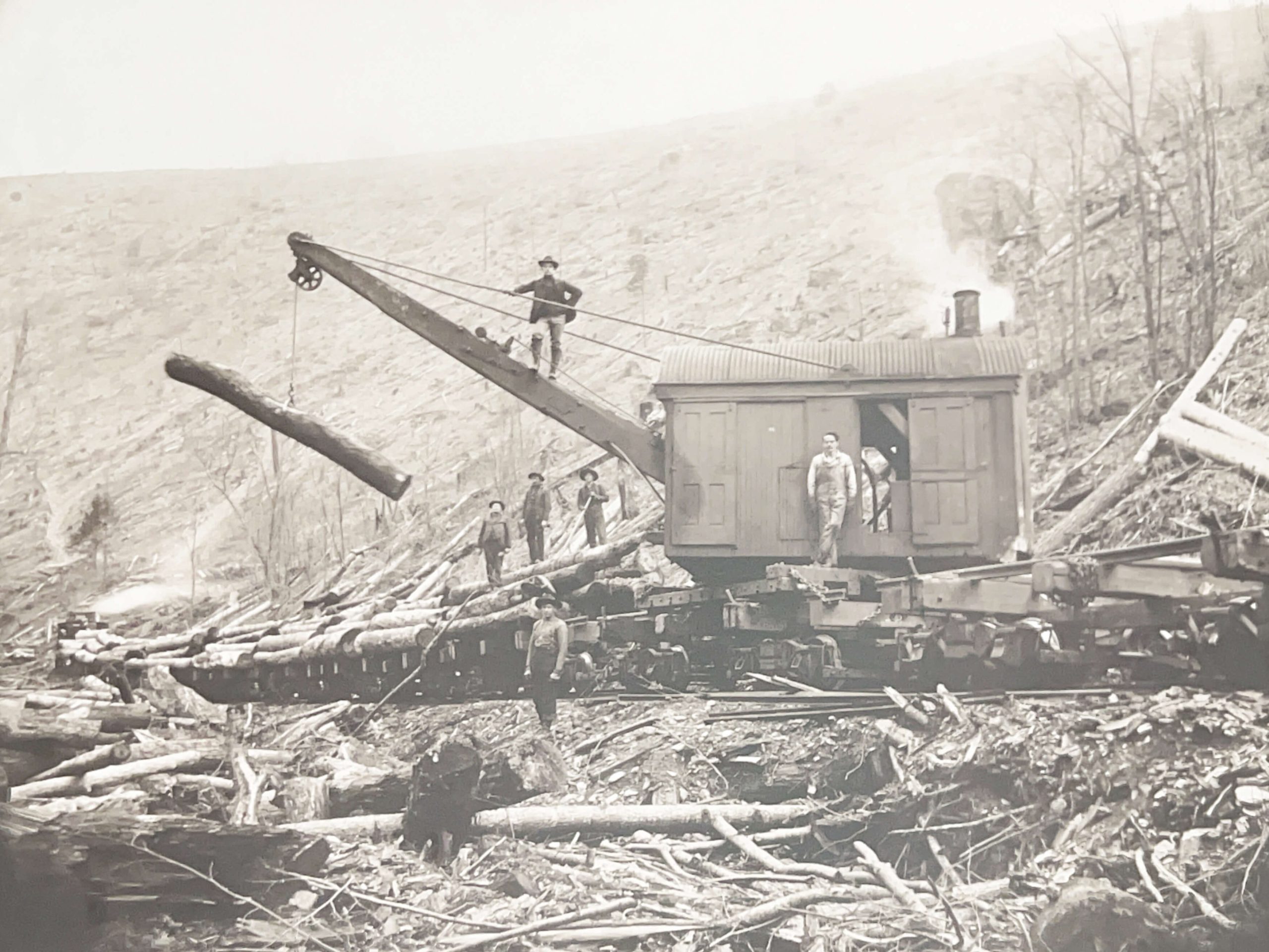 Workers Using a Barnhart Log Loader Along Freeman Run, Potter County