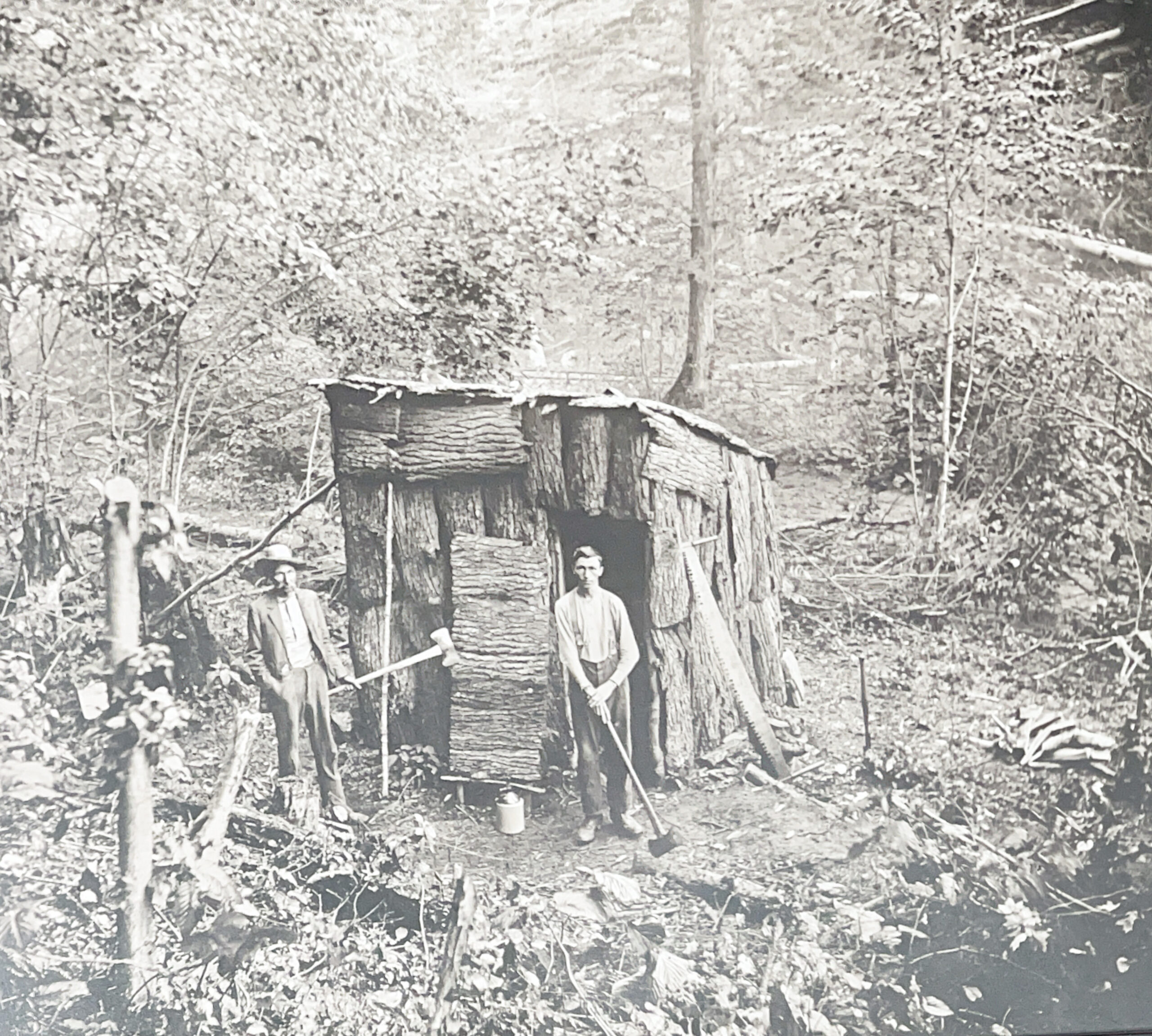 Scene at Wind Fall Run Near Cross Fork, Potter County-Bark Peelers at Home