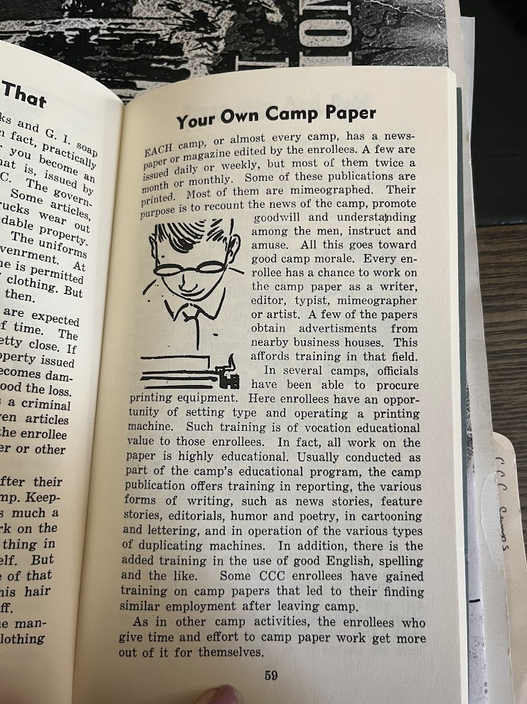 NEWSPAPERS OF THE CIVILIAN CONSERVATION CORPS