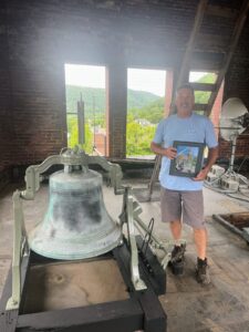 
The Simon Cameron bell at the Cameron County Courthouse 
